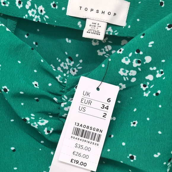 Topshop green floral peplum cami - Picture 4 of 4